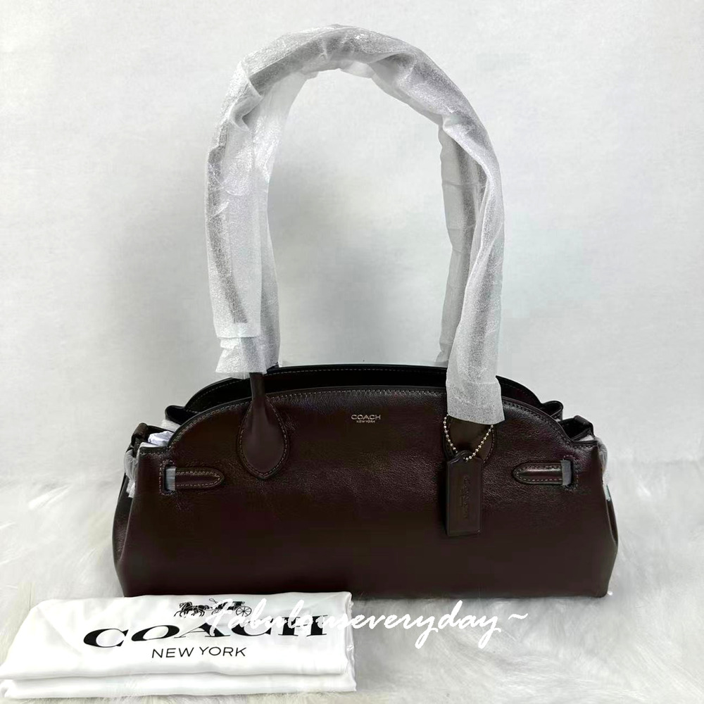 Coach Empire Carryall 34 Glazed Leather Shoulder Bag CCM57 Brass/Maple NWT